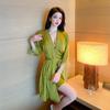New women's sexy suspender two-piece set women's summer fashion thin ice silk suspender skirt lace edge pajamas