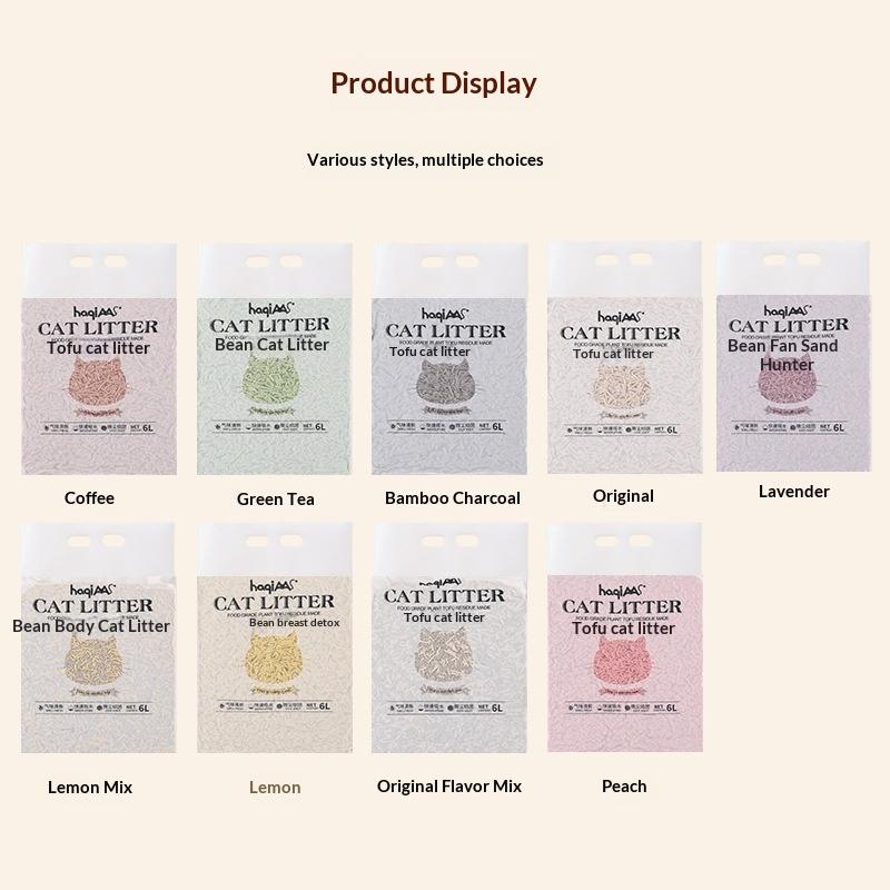 Originální rostlinná tofu kočkolit 6L Zelený čaj Směs rostlinné kočkolity Rychle hrudkující Potřeby pro domácí mazlíčky