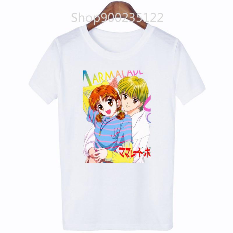 Cute T-Shirt Cartoon Graphic Tshirt Marmalade Boy Tee 90s Women T-Shirts Manga Short Sleeves Japanese Anime Streetwear