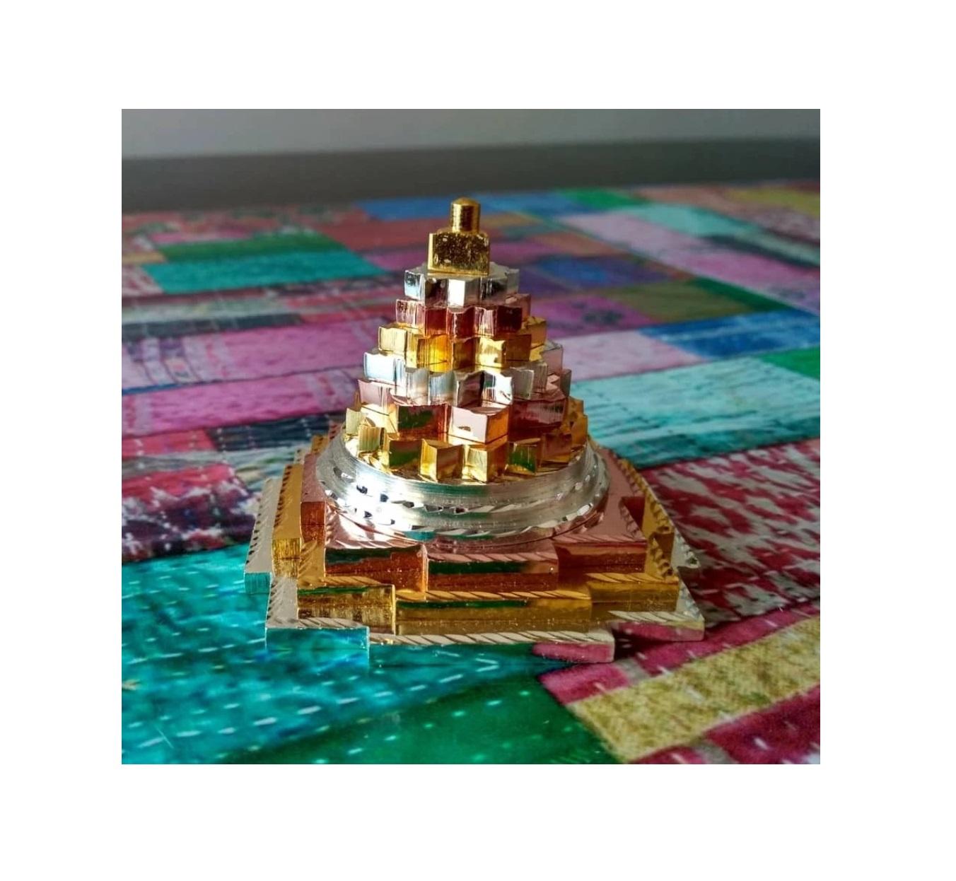 Меру Шри Янтра Аштадхату разноцветная, Meru Shri Yantra Ashtadhatu Multicolour, Kalyan Puja