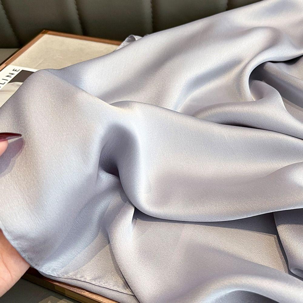 Solid Color Outdoor Sunscreen Hijab Thin Female Shawls and Wraps Fashion Long Scarf