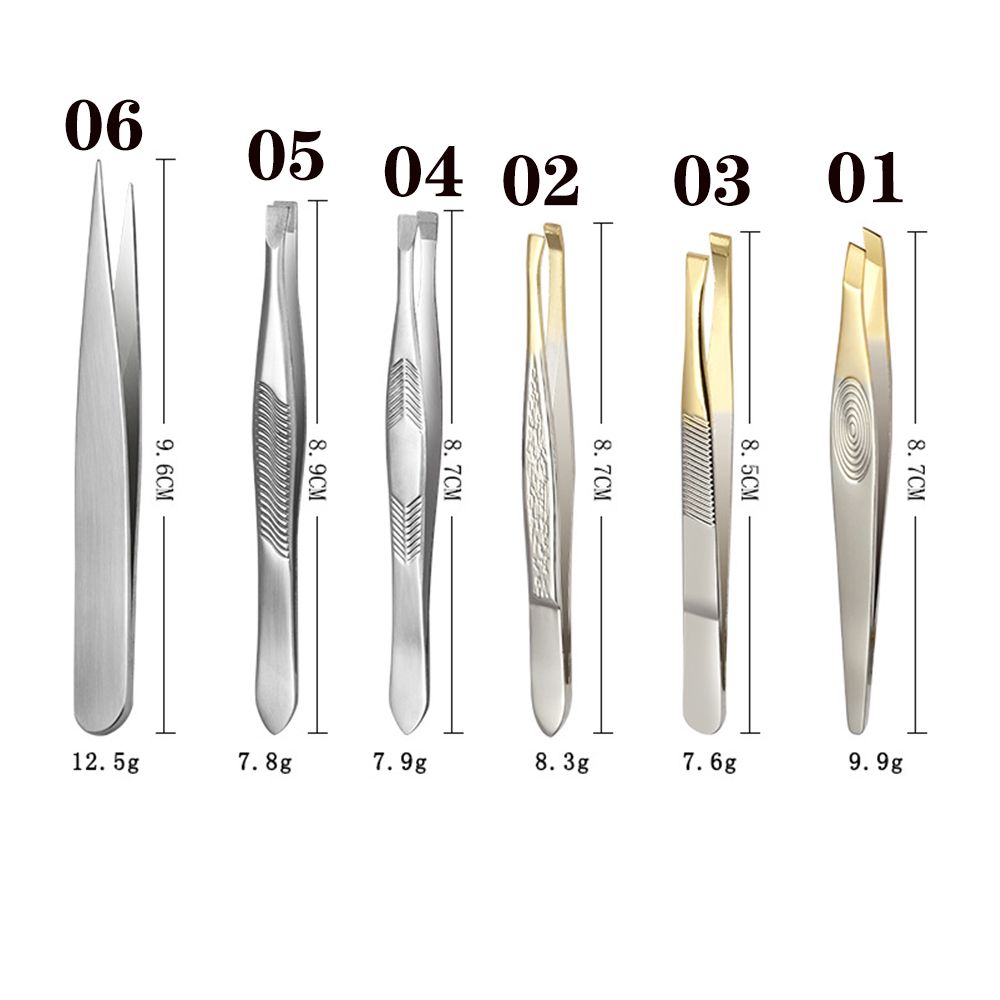 Polished Multipurpose Slant/Tip/Flat Eyebrow Tweezers Plucking Eyebrows Ingrown Hair Removal Beards Tool