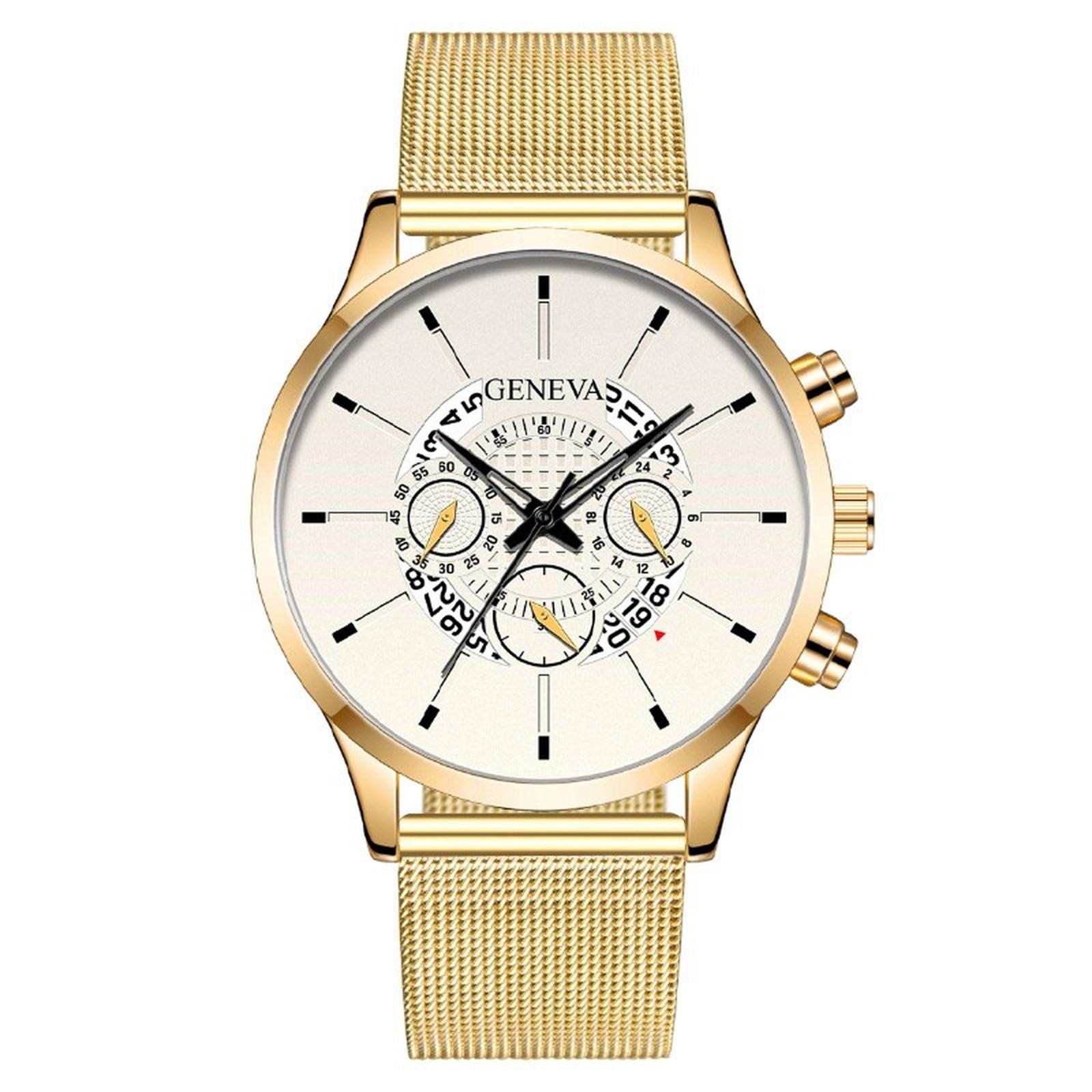 

Мужские кожаные деловые модные часы с ремешком для подарков One Size