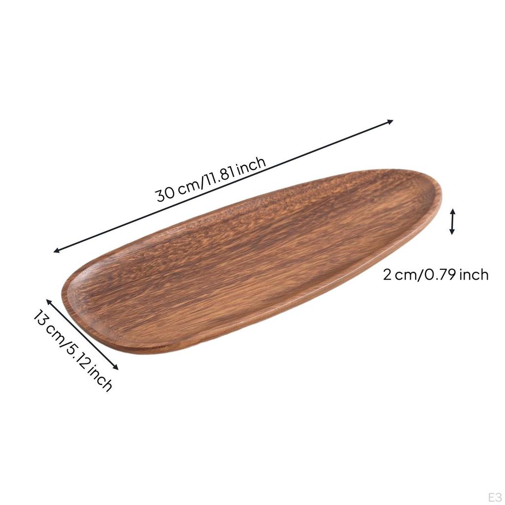 Bandeja de Madera de Nogal Tallada Decorativa para Mesa de Café Plato Corazón