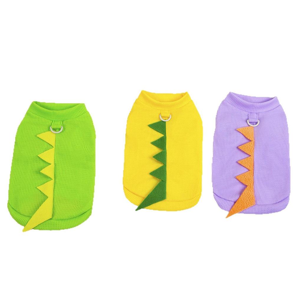 Pet Dinosaur Vest, Cat Pet Clothes, Summer Exclusive Cool and Not Sultry Splicing Contrasting Dog Clothes