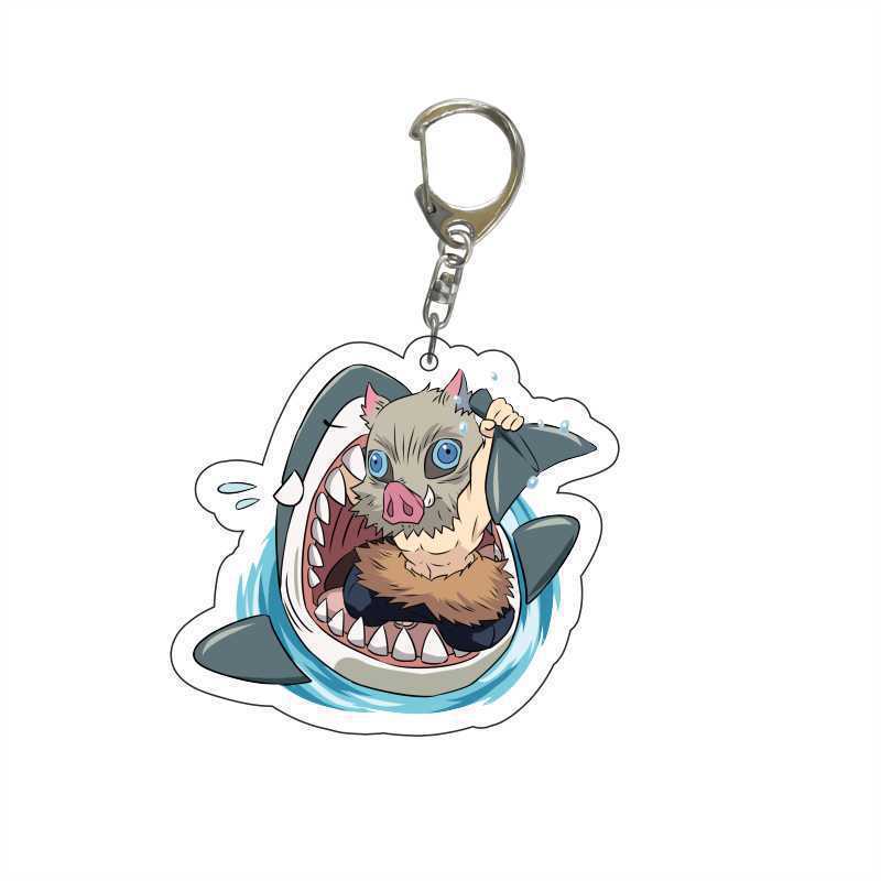 Anime Demon Slayer doll toy Kimetsu No Yaiba Blade of Ghost Keychain Acrylic Pendant Car Key Chain Fans kids Xmas Gift Jewelry