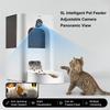 Wide-Angle Dual-Band WiFi Smart Pet Feeder Laser Interactive Automatic Cat Feeder with Adjustable Camera & Stainless Steel Bowl