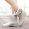 Four Seasons Spring and Autumn Fashion Rain Shoes Women's Rain Boots Korean Short Medium Tube Flat Bottom Non-slip Non-slip Rubber Shoes Overshoes