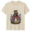 Raccoon Mushroom Moon Stars Floral Naturecore Aesthetic TShirt