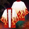 Anime Demon Slayer Rengoku Kyoujurou Cosplay Costumes Kimono Flame Symbol Jacket Teens Cardigan Cloak Haori Pajamas Top