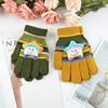 Neue Jungen- und Mädchen-Cartoon-Handschuhe mit fünfzackigem Stern, winterwarme Strickhandschuhe mit vollen Fingern zum Schreiben für Studenten