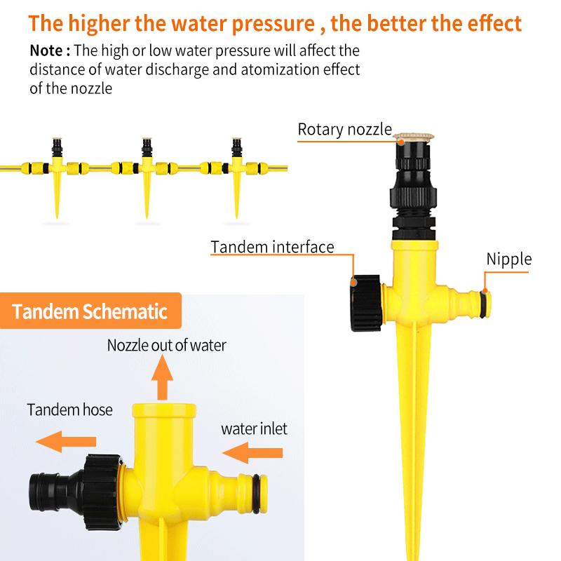 Garden Sprinkler 360° Adjustable Spray Nozzles Agriculture Irrigation Lawn Farm Greenhouse Automatic Plant Watering Sprinkler