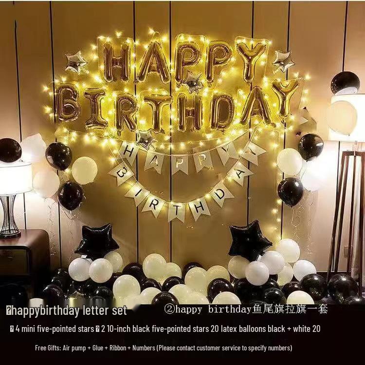 Free Shipping High-End Birthday Balloon Decoration Set for Adults & Kids - Creative Party Layout