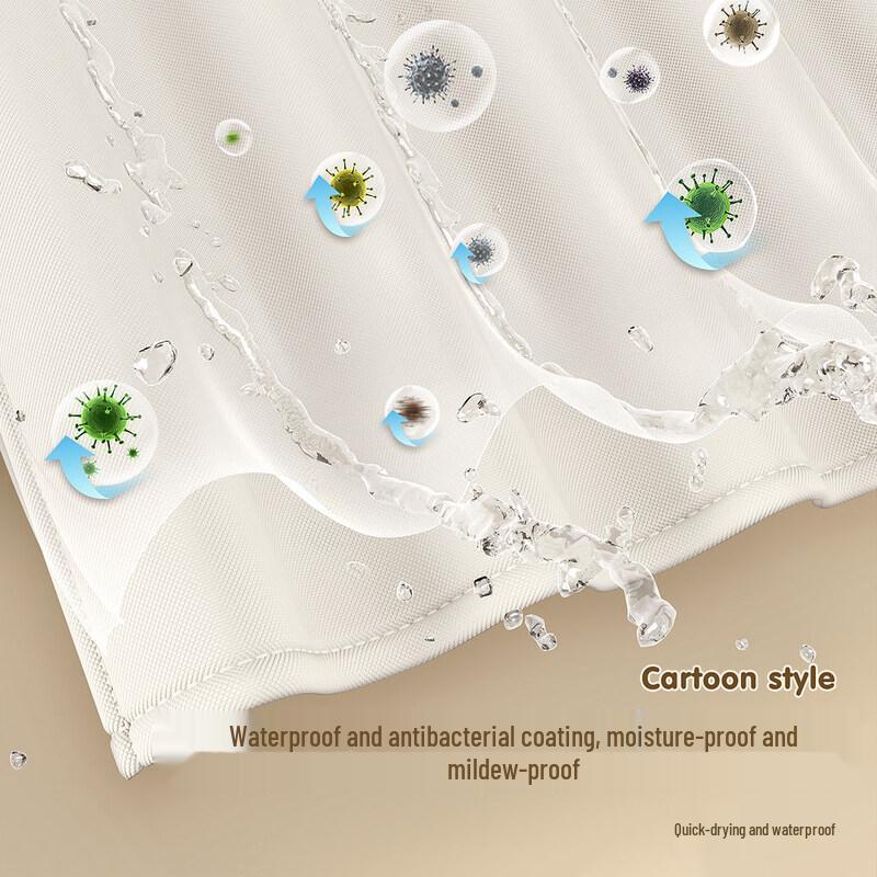 LIEI Folding Waterproof Shower Curtain