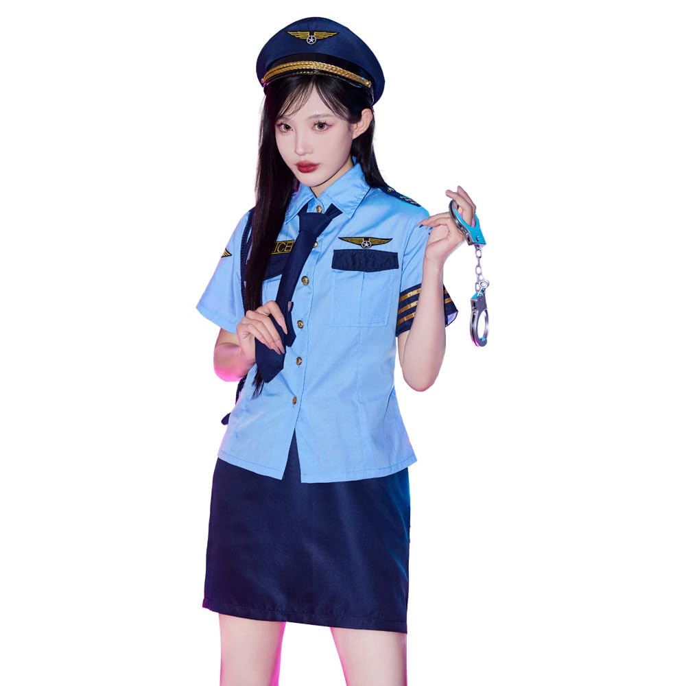 

Мини-юбка полицейского Brightlara, Полицейская, Хэллоуин, Женская форма, Костюм, Костюм, cos067-BL-M синий