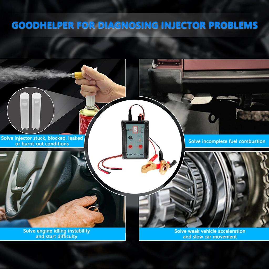 Upgraded Fuel Injector Tester & DIY Cleaning Tool - Test Two Injectors Simultaneously 8 Pulse Power Drive Modefuel Injector Test