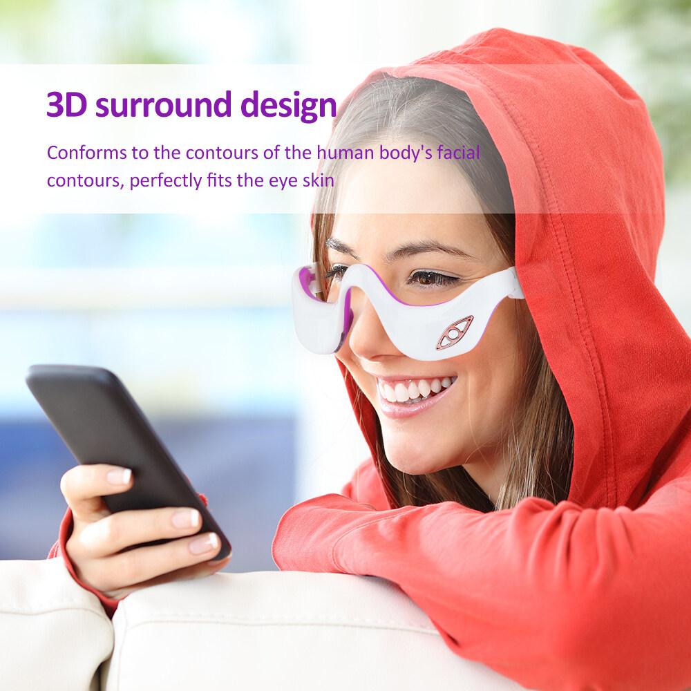 LED Micro Current Pulse Eye Massager Relieves Eye Fatigue Fades Dark Circle Anti Wrinkle Heat Therapy Eye Beauty Device Current