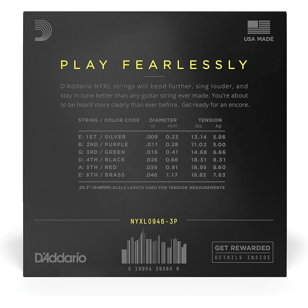 D'Addario Daddario Electric Guitar Strings NYXL Super Light Top/Regular Bottom .009-.046 NYXL0946...