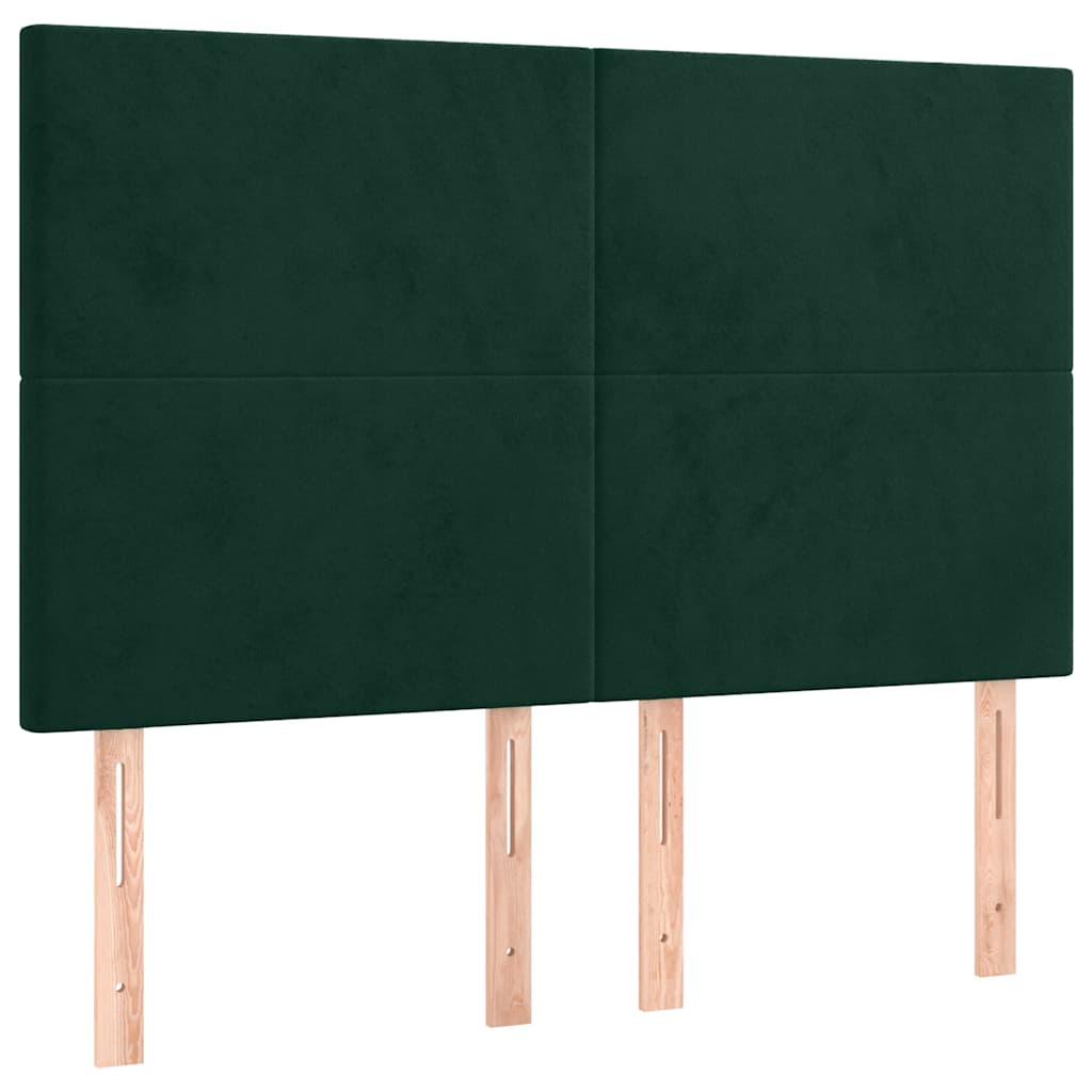 Box Spring Bed with Mattress Dark Green 140 x 190 cm Velvet