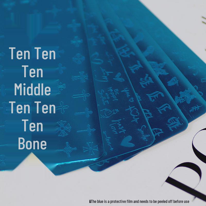 Nail Art Stamping Plates: Stainless Steel Bow, Knot, Chrome Hearts, Cross, Gothic Retro Templates