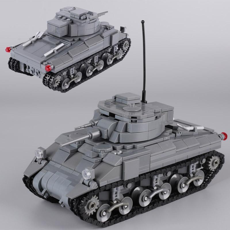 WW2 Military US M4 Sherman Tank Building Blocks M26 Pershing Army Soldier Figures Weapon War Scene Model MOC Bricks Boy Toy Gift