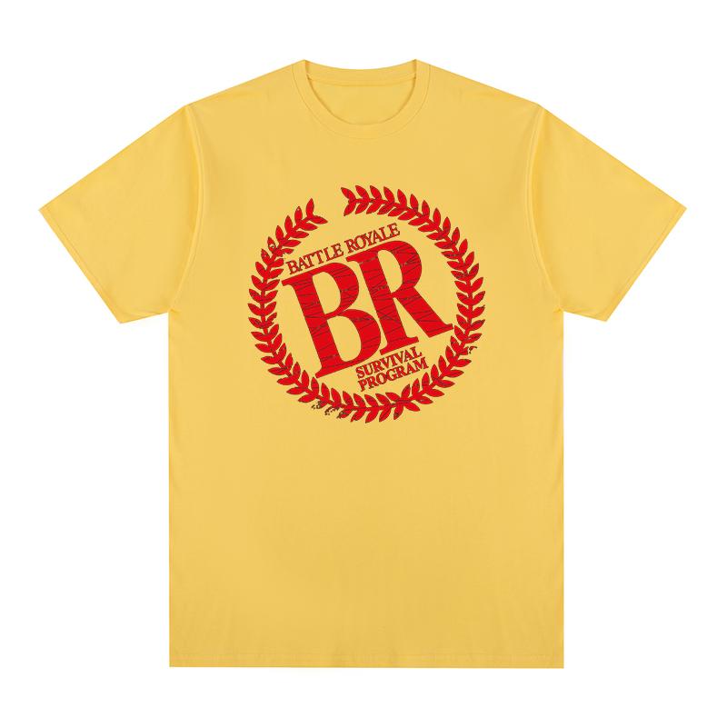 Battle Royale Graphic T Shirt BR Laurel Wreath Survival Program Red Logo Print Short Sleeve Crew Neck Unisex Cult Movie Streetwear Tops Tees