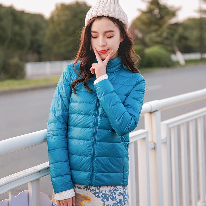Winter new light down jacket women's short light fashion slim fit large size compressed white duck down clothes