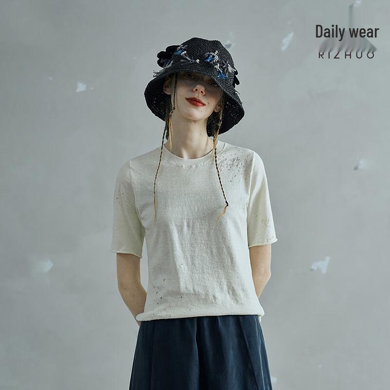 Rizhuo Hollow Cotton Knit T-shirt S