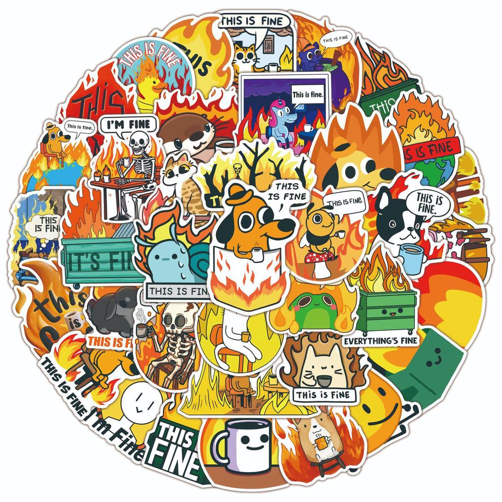 50 Sheets Fine Cartoon Stickers for Phone Cases, Water Cups, and Notebooks