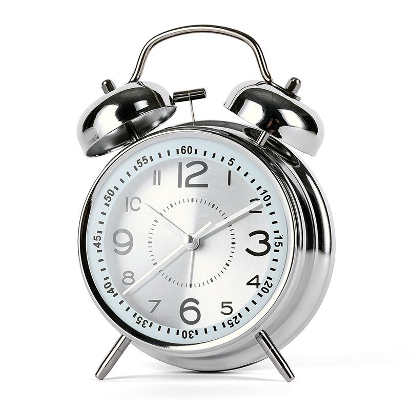 Ceas deșteptător metalic high-end, de dormitor, creativ, luminos, ASDA, cu secundar continuu, ceas deșteptător pentru studenți