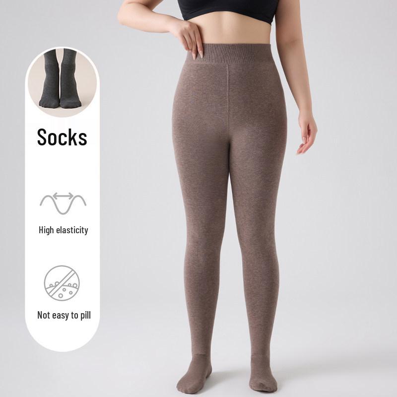 2025 Women's High-Waisted Slim-Fit Plus Size Winter Footed Leggings