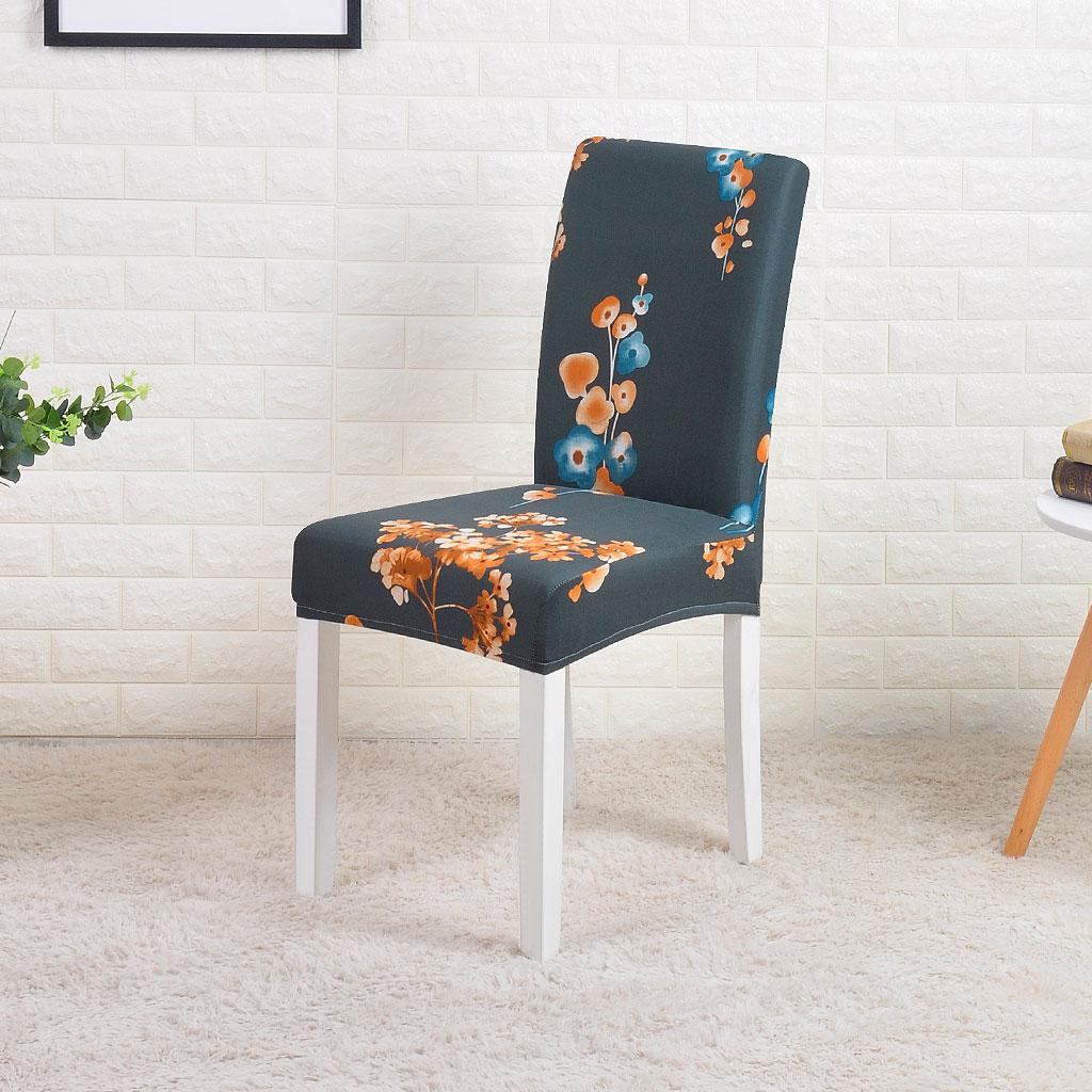 4Pcs Modern Printed Removable And Washable Stretch Banquet Hotel Dining Room  Chair Cover Elastic Seat Chair Covers