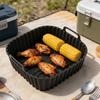 Air Fryer Grease Catcher Silicone Basket Non-Stick BPA-Free Baking Pan with Handles Non-stick Insert Dishwasher Oven Safe Even Heat Distribution