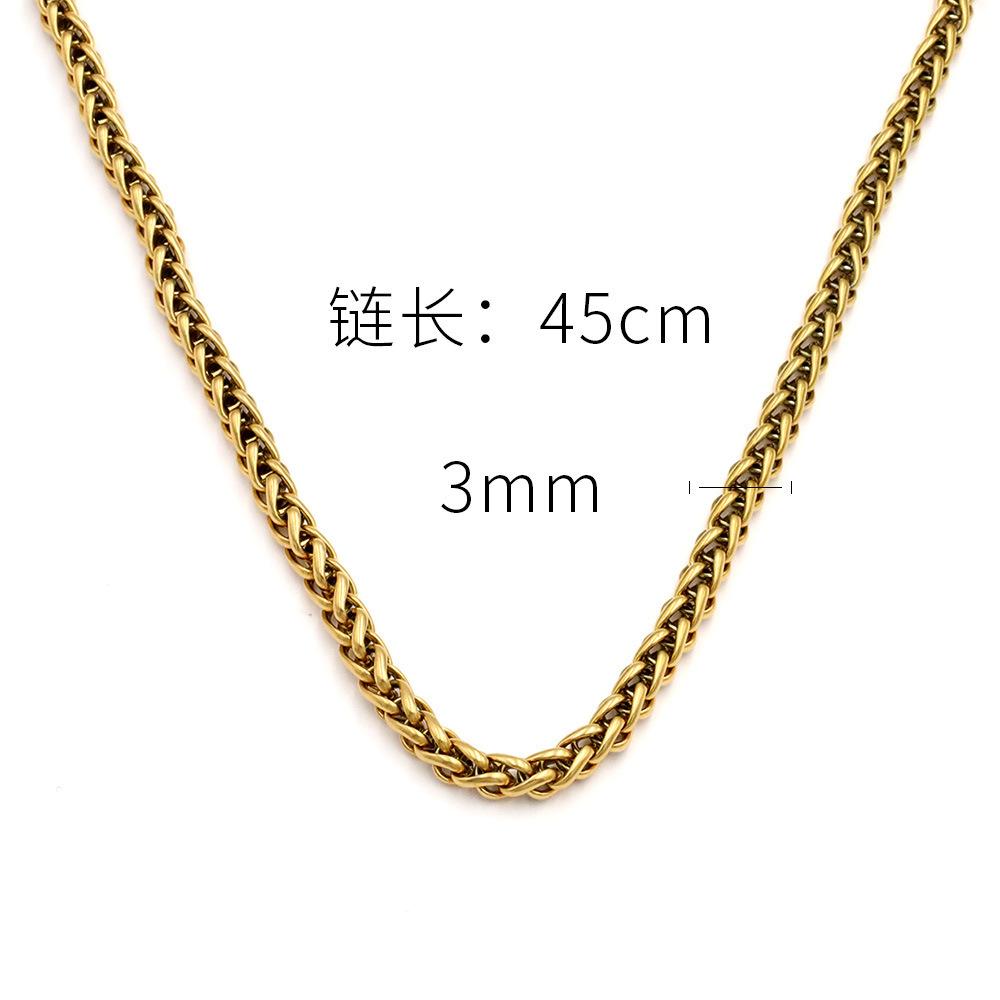 Wind Persönlichkeit Einfache Titanstahl Halskette 18K Gold Vakuum Beschichtet Kubanische Kette Schlangenknochen Kette