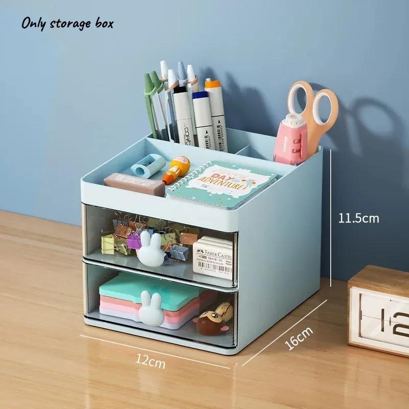 1 Stück mehrschichtiger Schreibtisch-Organizer mit Schubladen, Stift- und Schreibwaren-Aufbewahrungsbox, Büro-Schreibtisch-Make-up-Organizer mit erhöhtem Ständer