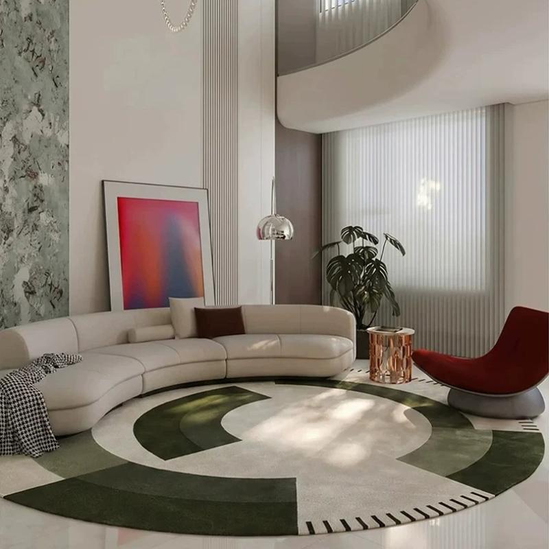 Light Luxury Bedroom Decor Round Carpet Retro Style Carpets for Living Room Fluffy Soft Bedside Floor Mat Thick Plush Lounge Rug