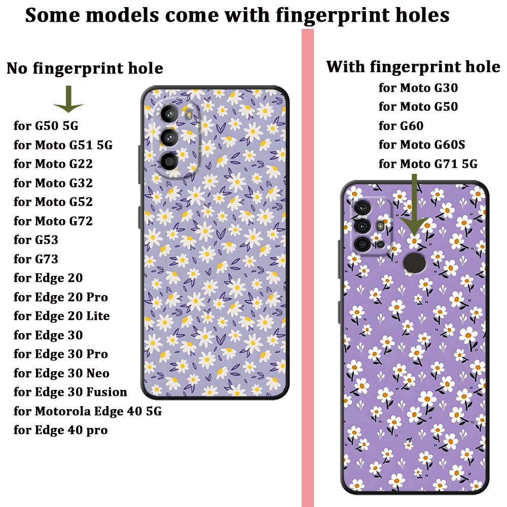 Cartoon Daisy Phone Cover Case for Motorola Moto G53 G30 G50 G51 G73 G71 G60s Edge 20 Pro 30 Lite G22 Edge40 G52 G32