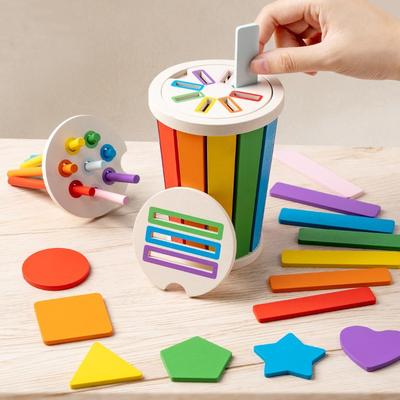 Color Classification Matching Toys, Wooden Shape Recognition Toys, Children's Mathematics Learning Education Toys, Sports Gifts