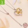 One Carat Love Moissanite Necklace, Asymmetrical Heart-Shaped Flower S925 Silver Necklace Jewelry