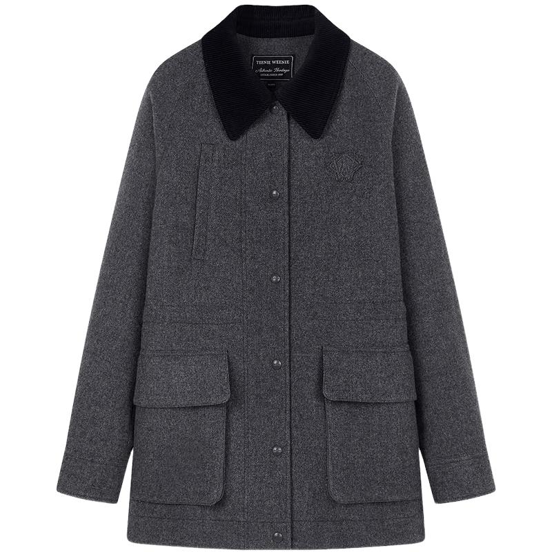 

Teenie Weenie Women s Color-Block Wool Blend Coat S