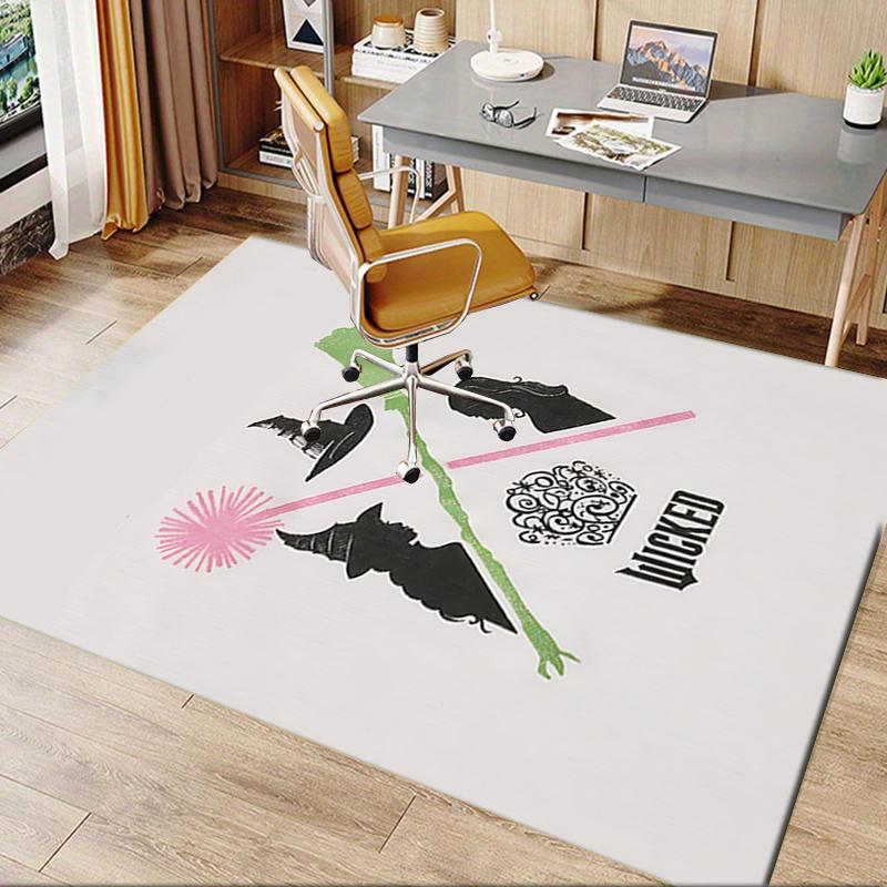 Wicked Pattern Polyester Office Carpet Chair Mats, Home Decor Dormitory Floor Protector with Anti Sk