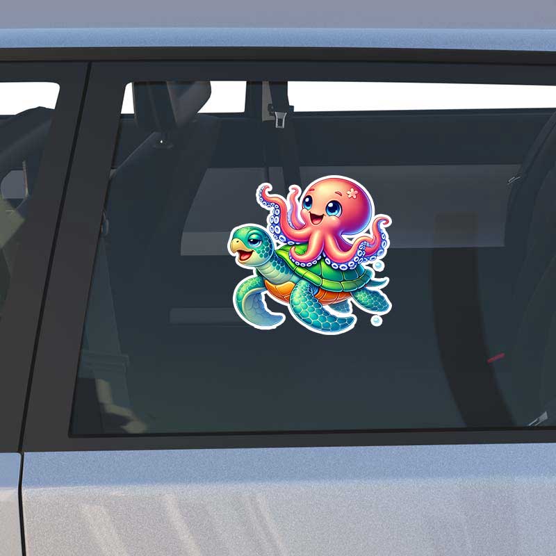 Cute Octopus Car Sticker Vinyl Decal Waterproof Rear Window Motorcycle Camper Bumper Truck Laptop Decoration TM388