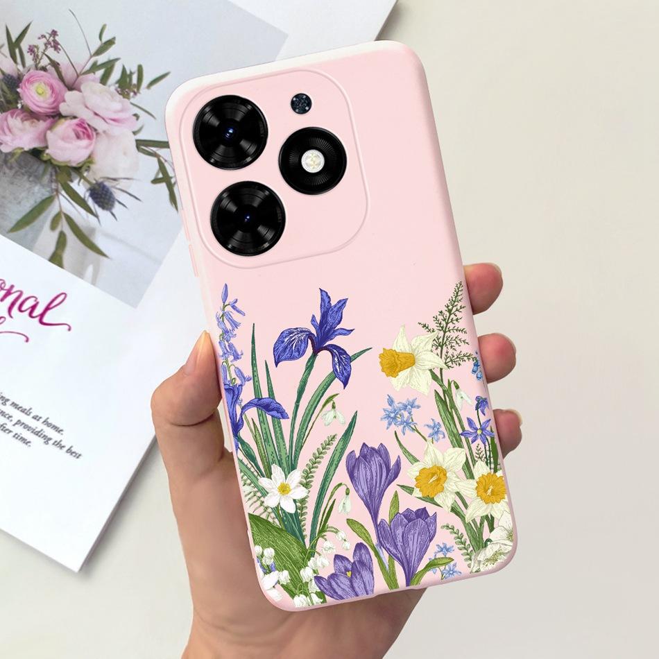 For Tecno Spark Go 2024 Case Cute Flower Love Pattern Candy Color Soft Silicon Slim Phone Back Cover For Spark Go (2024) BG6