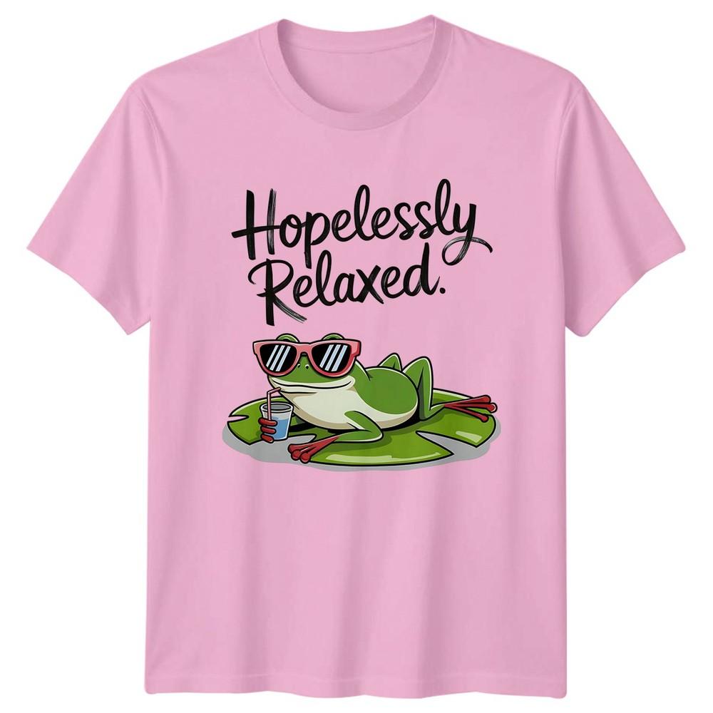 Hopelessly Relaxed TShirt Frog Relaxation Humor Birthday Gift For Him And Her