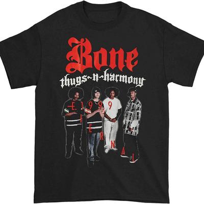 Bone Thugs-N-Harmony Męski T-Shirt E 1999 Czarny Licencjonowany Produkt Kontrolny