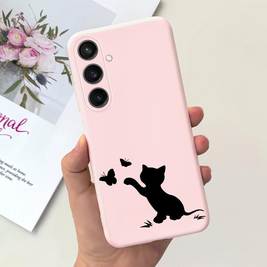 For Samsung Galaxy A25 2023 5G SM-A256B Case Bumper Soft Liquid Silicone Daisy Flower Women Fashion Cover For Samsung A25 A 25