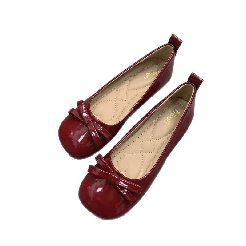 Versatile bow with skirt soft-soled women's outer wear summer new shallow mouth flat-soled single shoes