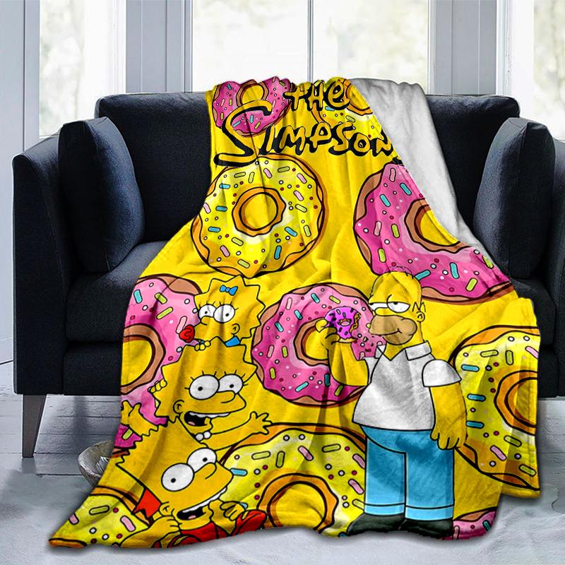 1Pc Simpsons Doughnut Adventure Blanket Soft And Comfortable Casual Warm Camping Travel Christmas Halloween Gift M921858