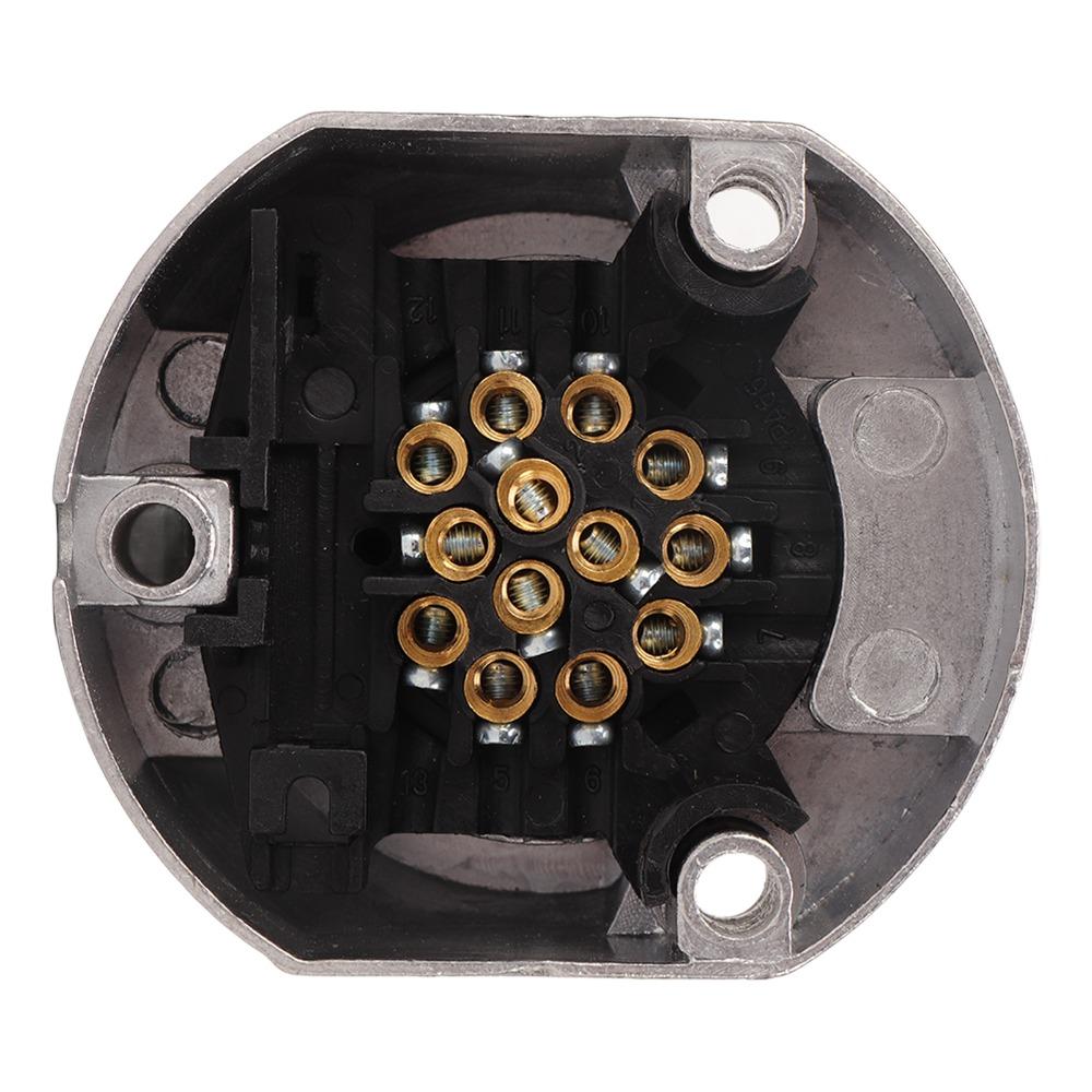 Aluminum Alloy 13 Pin Trailer Socket EU Standard 12V 12V Trailer Connector Female Trailer Connector Vehicle Connection