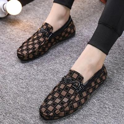 Male Casual Shoe Flat Fashion 2024 Men's Leather Shoes Slip-on Common Classic Original Legitimate Sale Low Price Social Designer